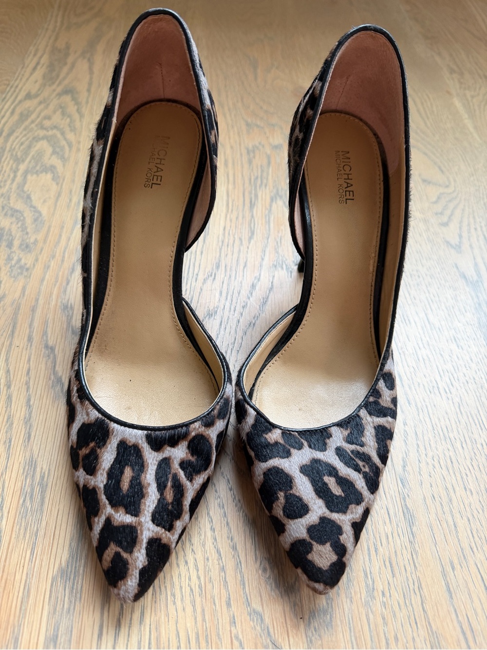 Michael Kors Leopard Print Pointed-Toe Pumps - Brown/Black